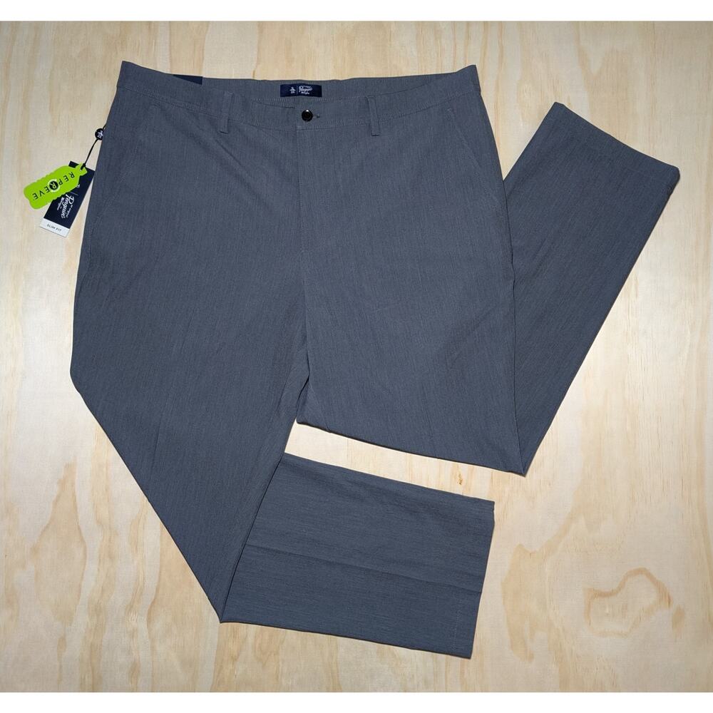 Original Penguin Men's 38x30 Slim Fit Gray Stretch Repreve Flat Golf Pants NEW